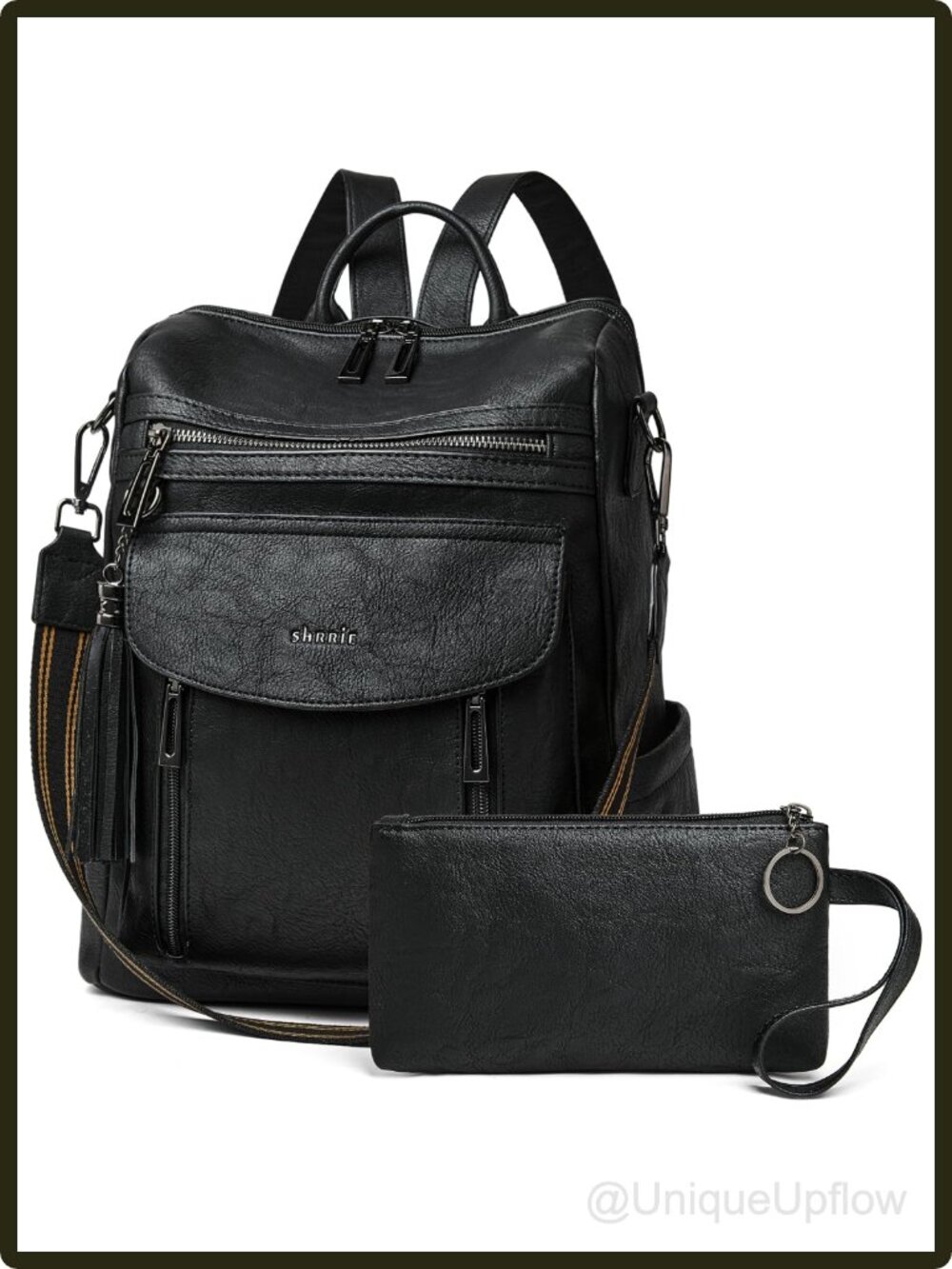 Faux Leather Backpack Purse Convertible Shoulder Bag Wristlet Travel
